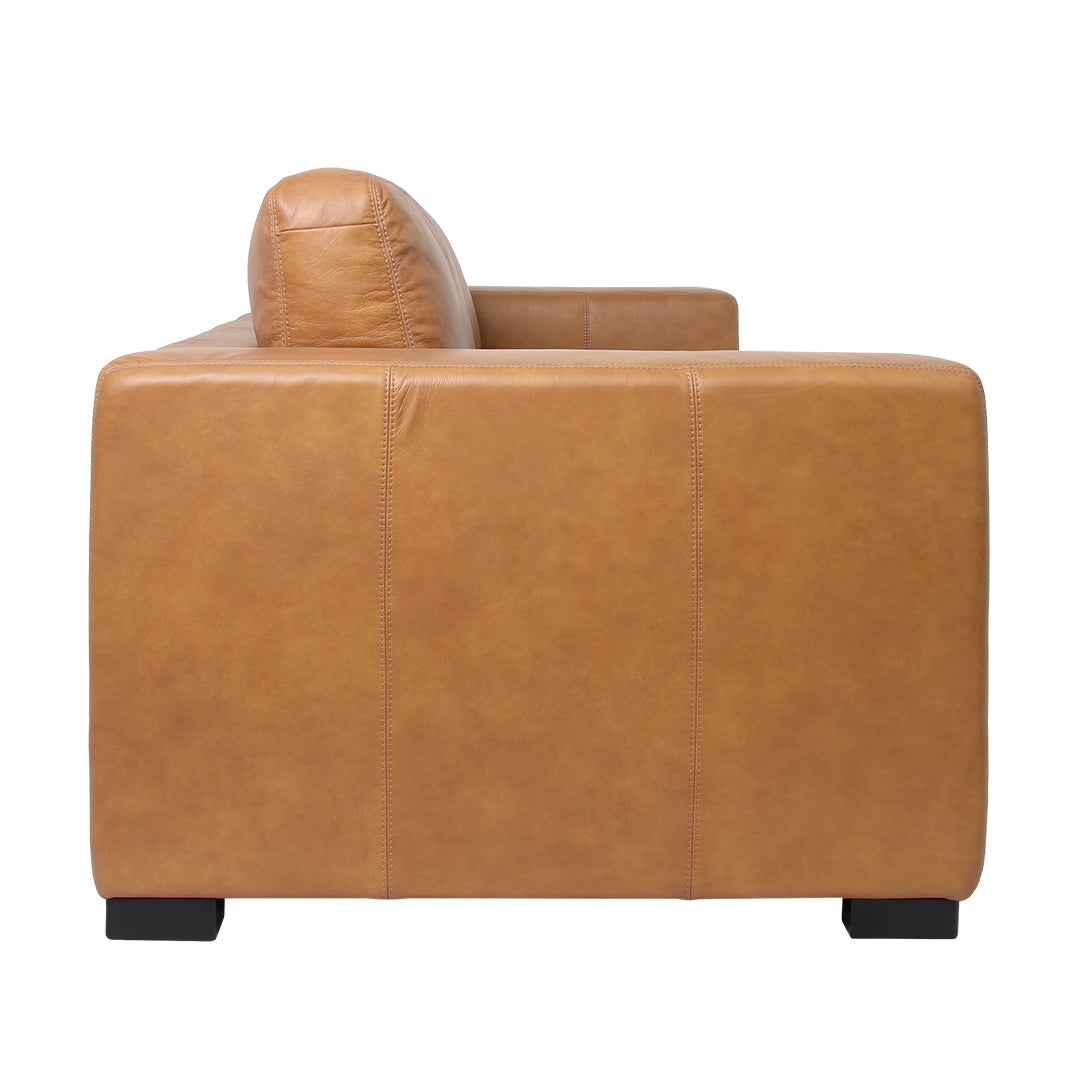 Top Grain Leather Sofa Vintage Finish, tan, view 8