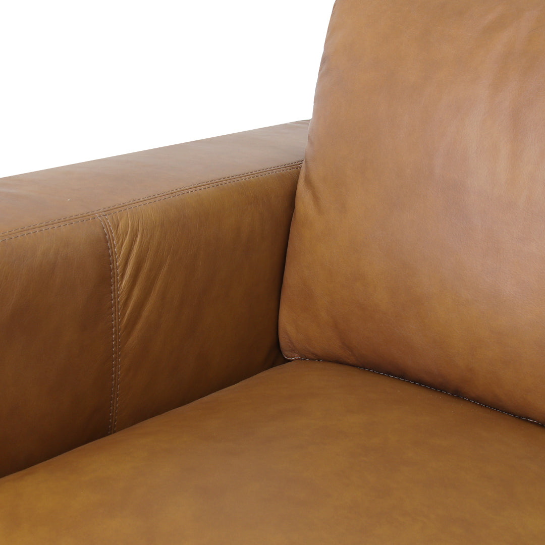 Top Grain Leather Sofa Vintage Finish, tan, view 6
