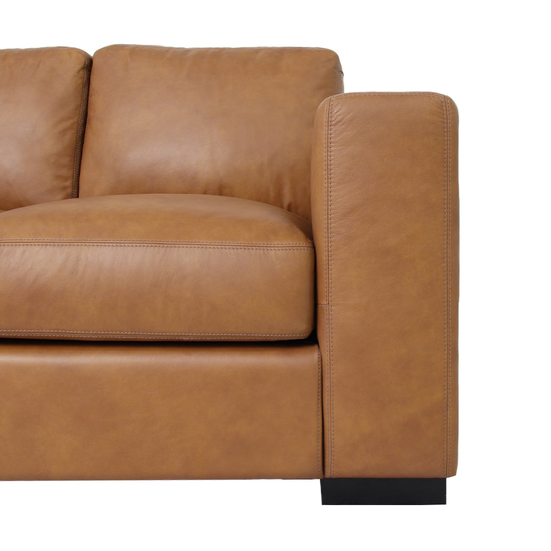 Top Grain Leather Sofa Vintage Finish, tan, view 4