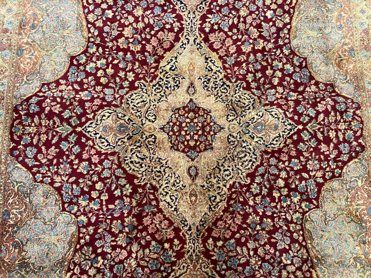 Persian Wool Rug Floral Medallion