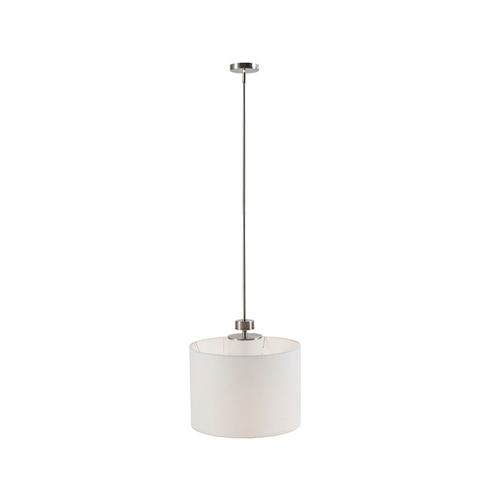 Metal Pendant Light with Linen Shade