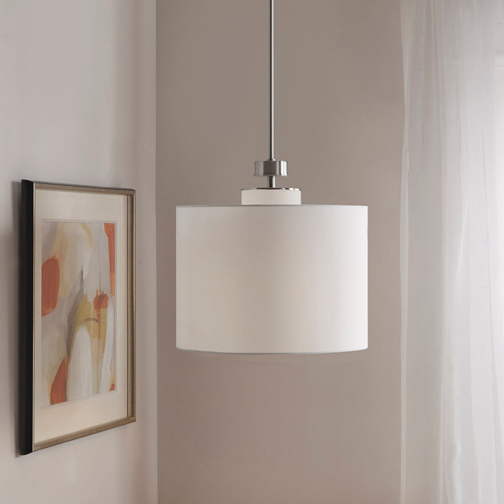 Metal Pendant Light with Linen Shade