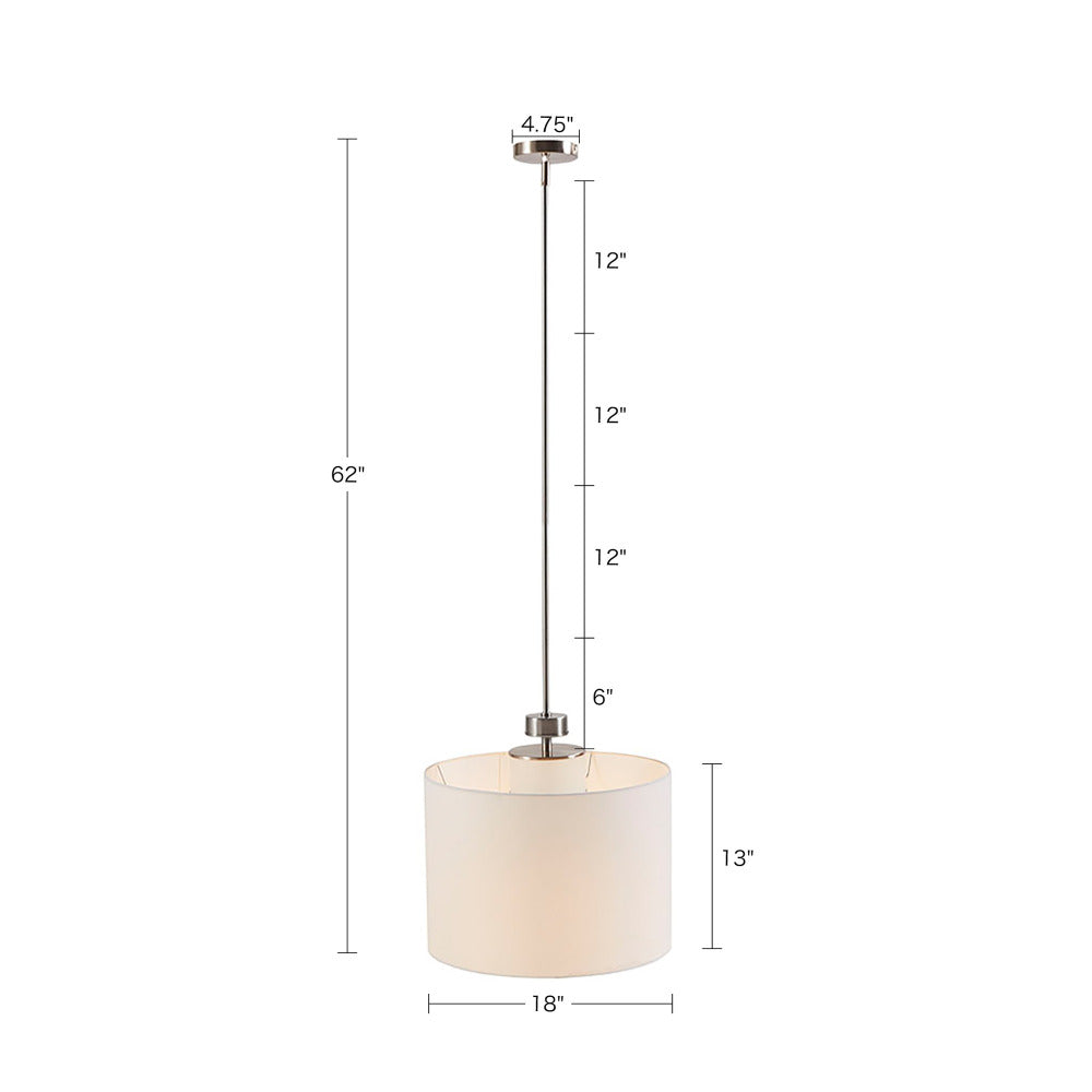Metal Pendant Light with Linen Shade