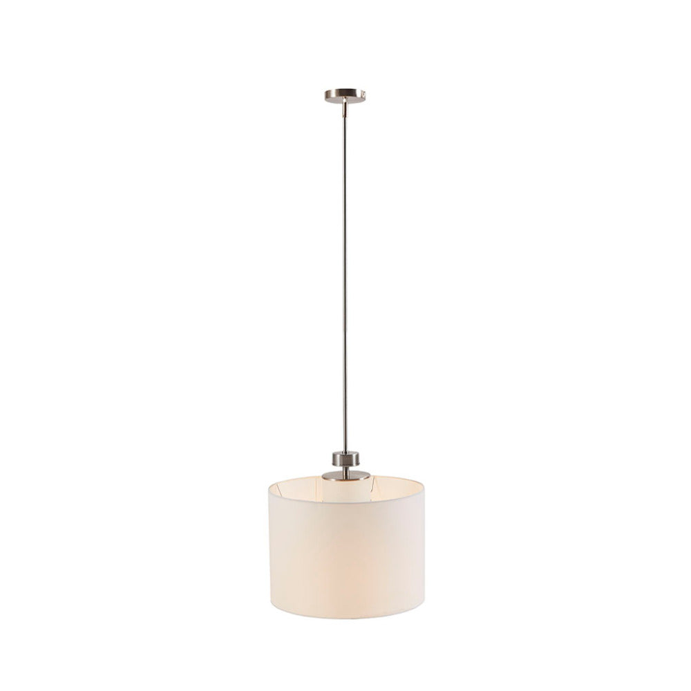 Metal Pendant Light with Linen Shade