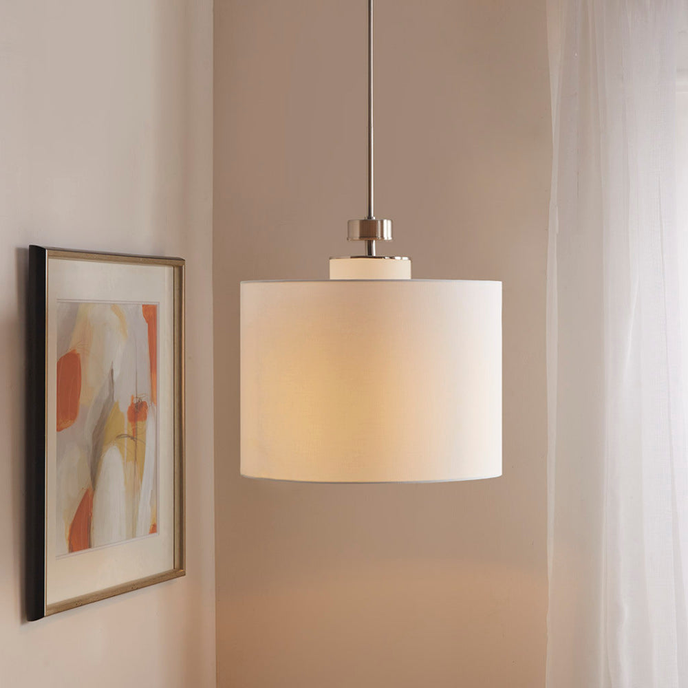 Metal Pendant Light with Linen Shade