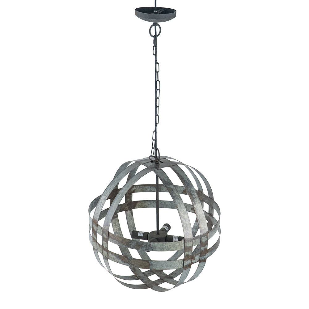 Galvanized Steel Industrial Chandelier Four Lights