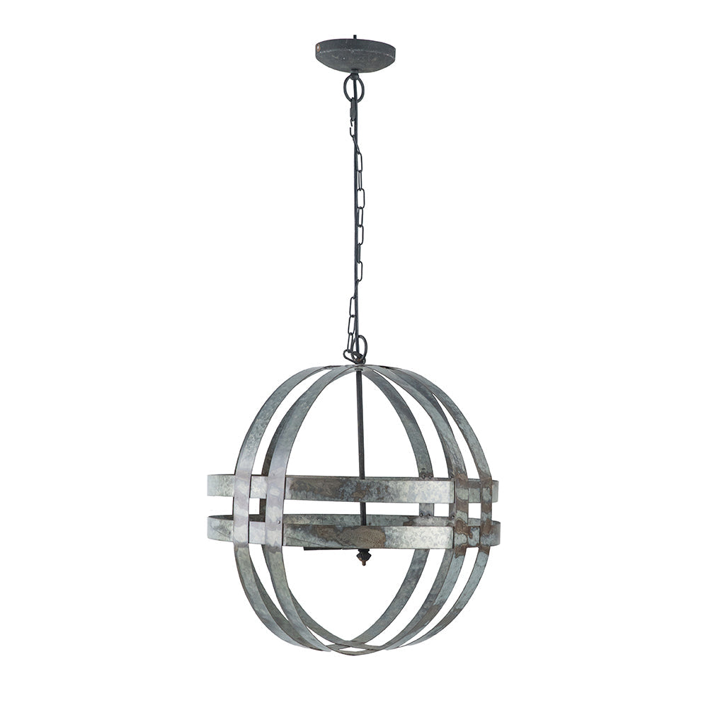 Galvanized Steel Industrial Chandelier Four Lights