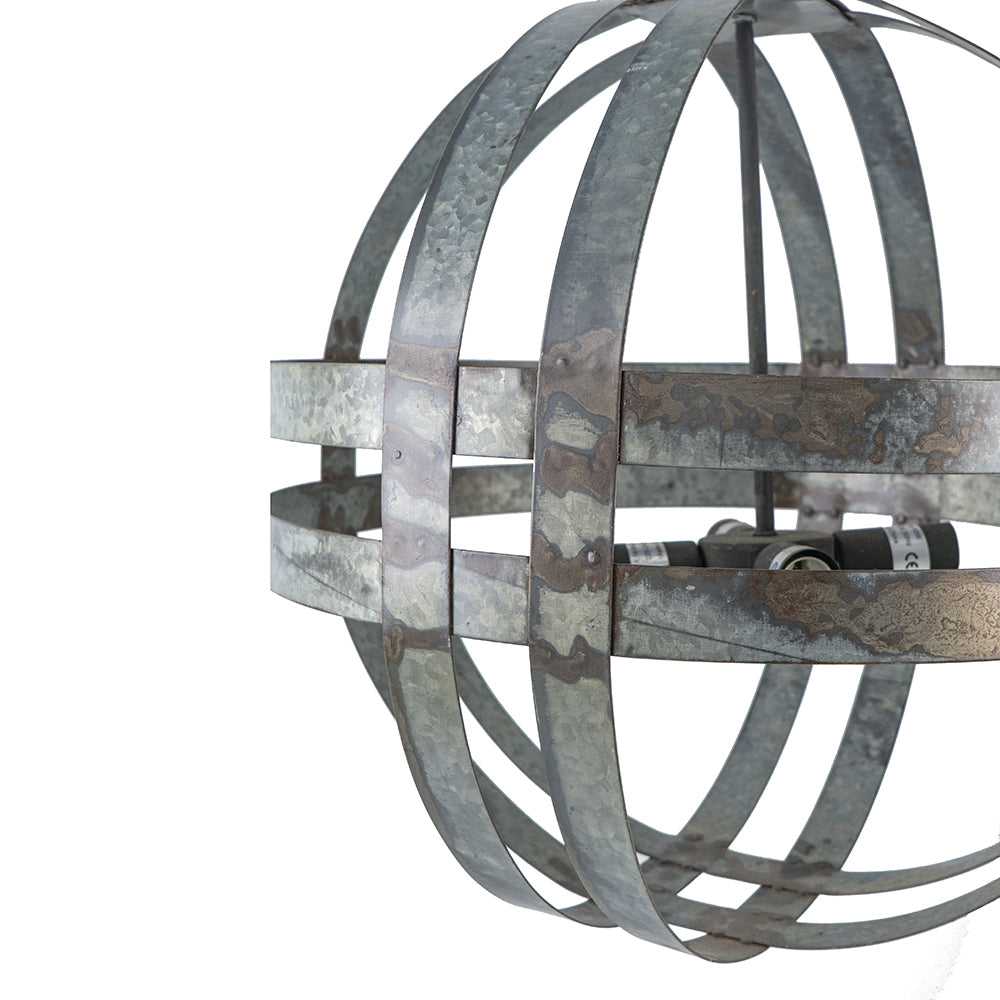 Galvanized Steel Industrial Chandelier Four Lights