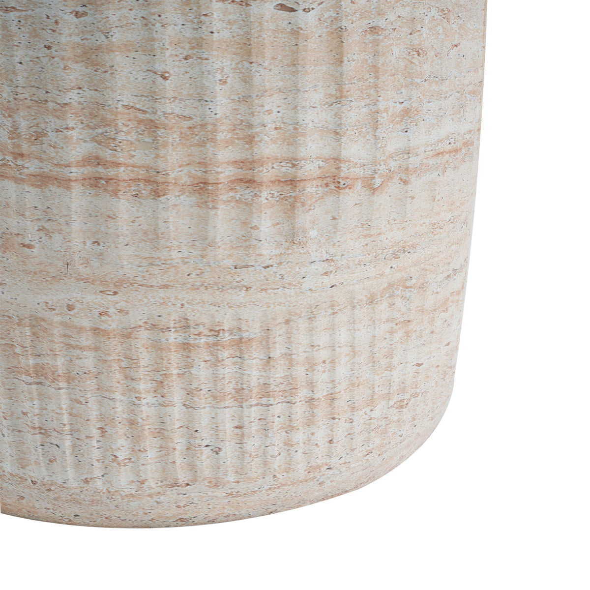 Lightweight Concrete Side Table with Travertine