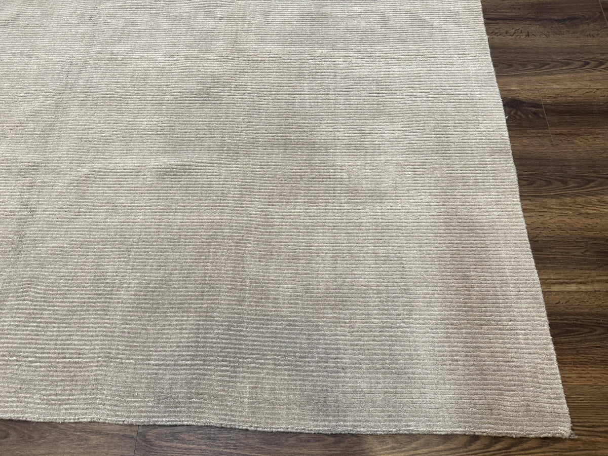 Wool Tibetan Rug Hand-Knotted Tonal Field, taupe, view 10