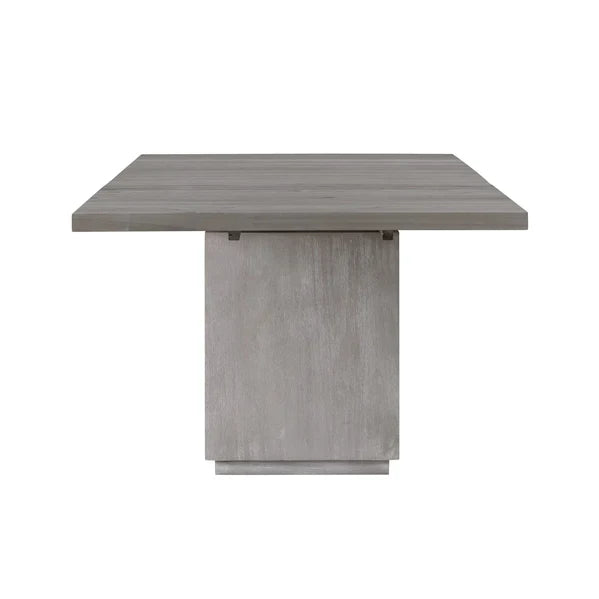 Weathered Acacia Dining Table Floating Plinth Base, weathered grey, view 7