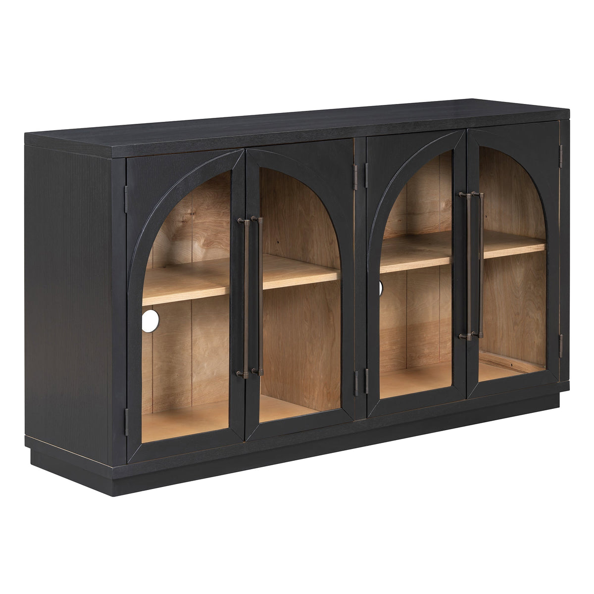 Glass Door Sideboard with Arched Cabinet