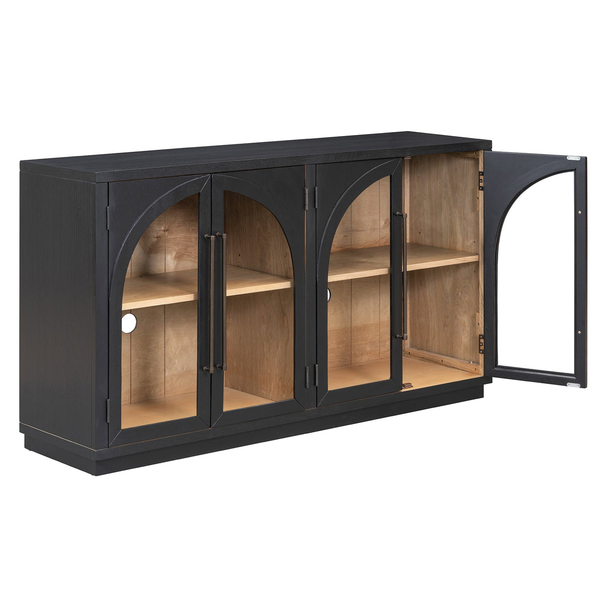 Glass Door Sideboard with Arched Cabinet