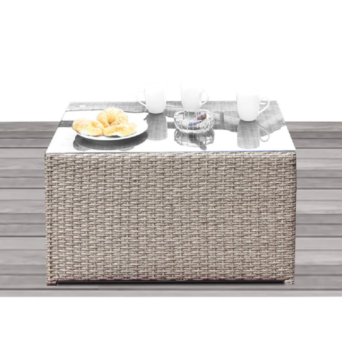 2-Person Wicker Seating Set with Cushions
