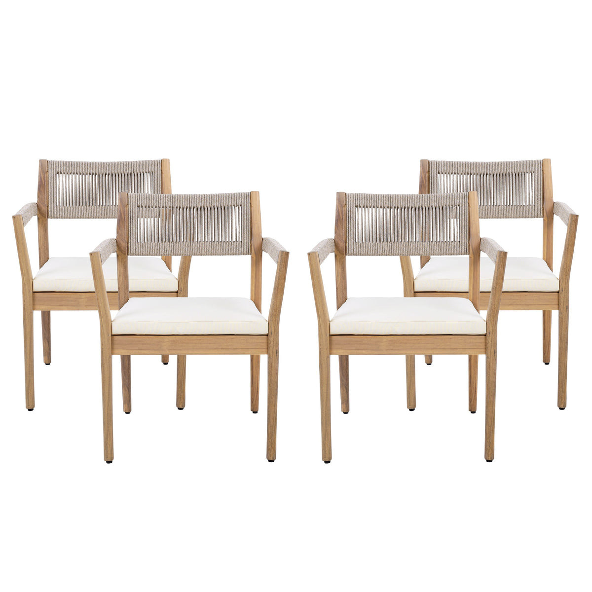 Braided Acacia Wood Dining Chair