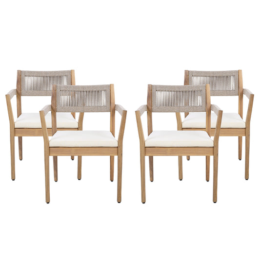 Braided Acacia Wood Dining Chair