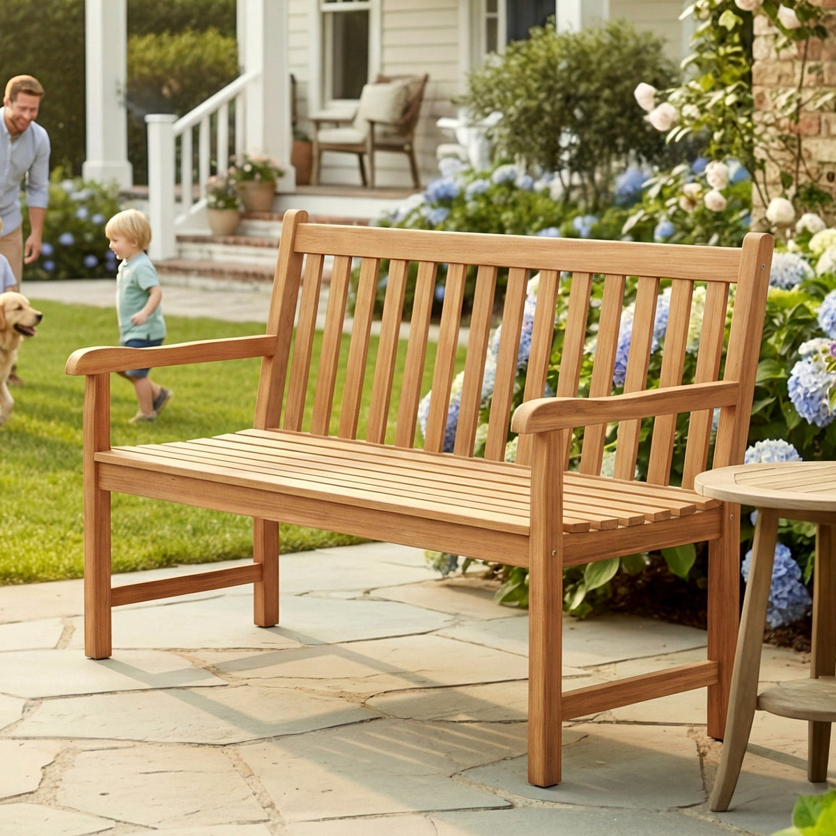 62inch Teak Outdoor Porch Bench 3