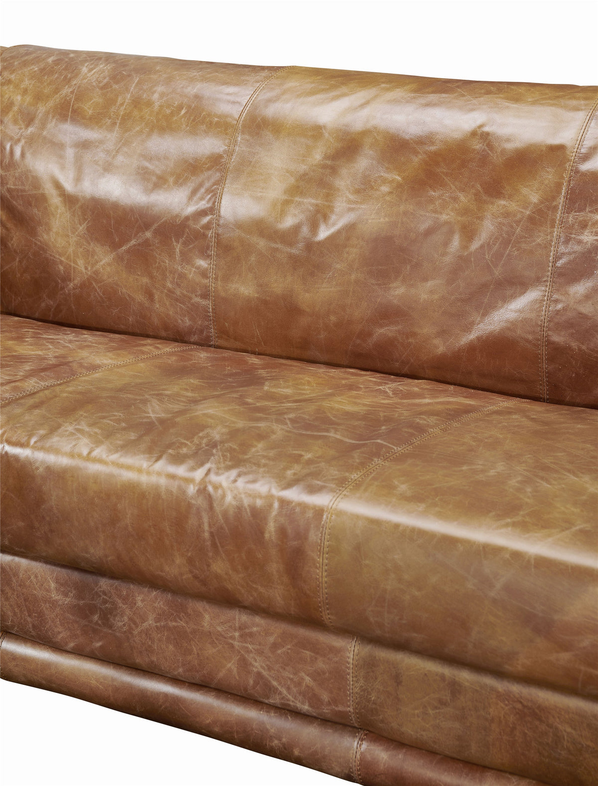Top Grain Leather Sofa Quilted Outer Shell, light brown, view 6