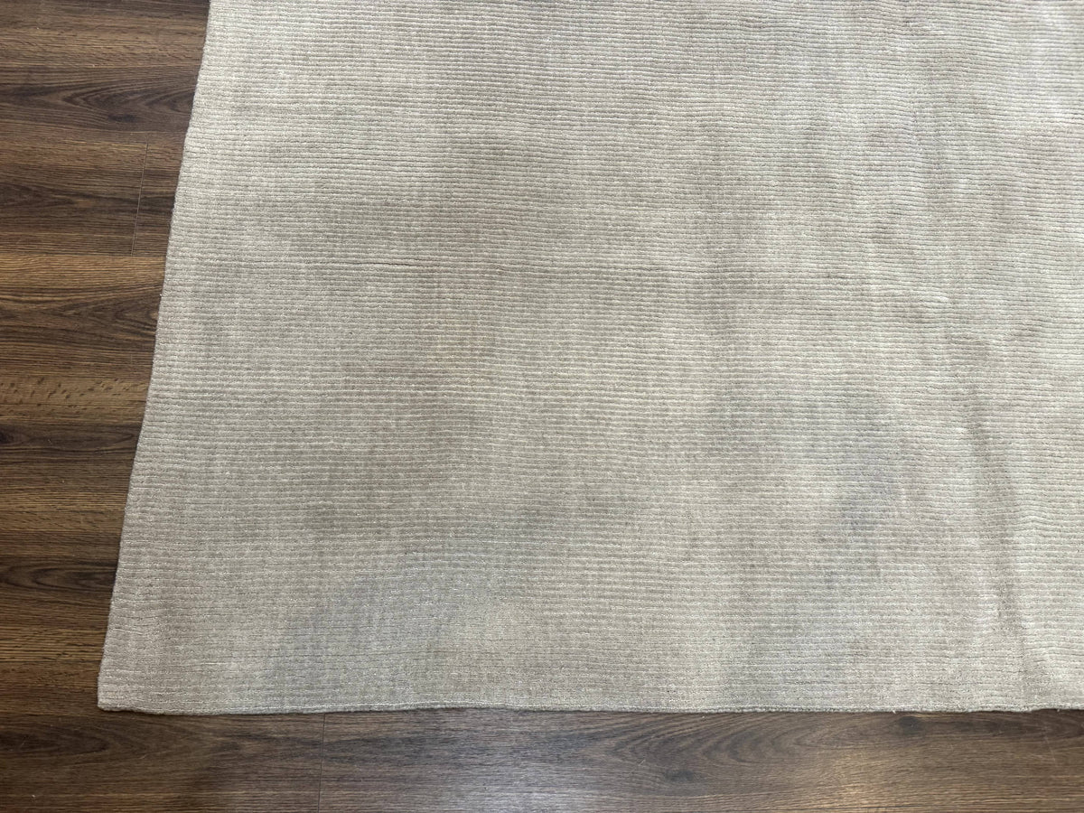 Wool Tibetan Rug Hand-Knotted Tonal Field, taupe, view 9
