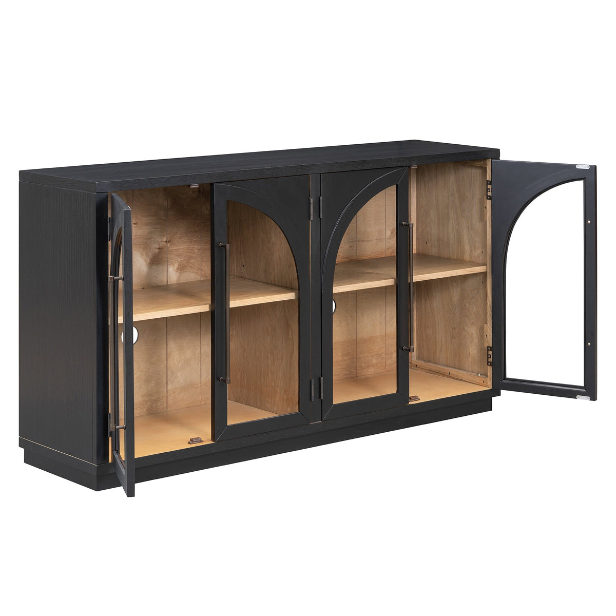 Glass Door Sideboard with Arched Cabinet