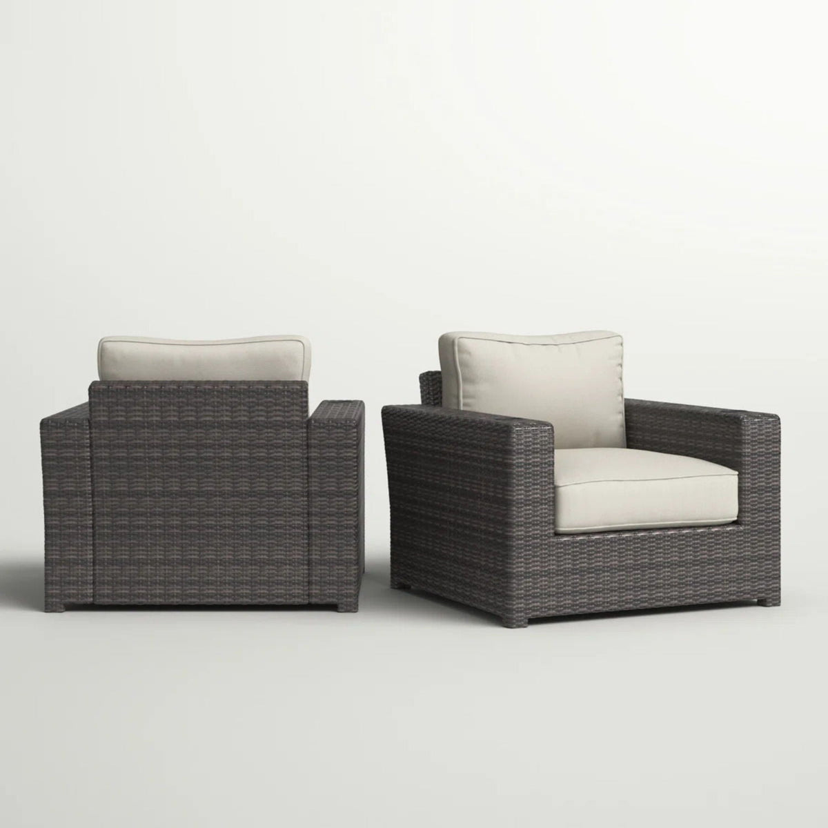 Outdoor Armchairs with Cushions Set of 2