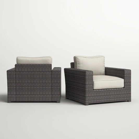 Outdoor Armchairs with Cushions Set of 2