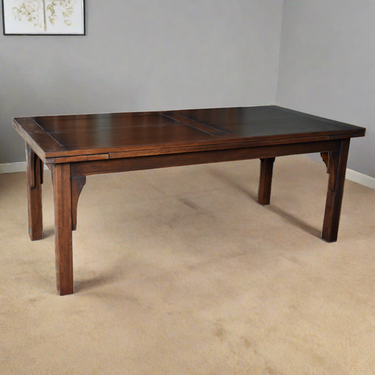 Mission Style Oak Stow Leaf Dining Table in two colors available.