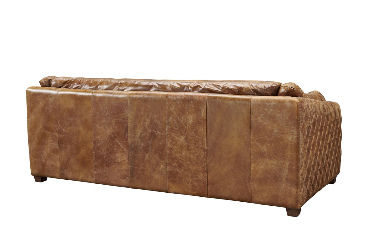Top Grain Leather Sofa Quilted Outer Shell, light brown, view 8