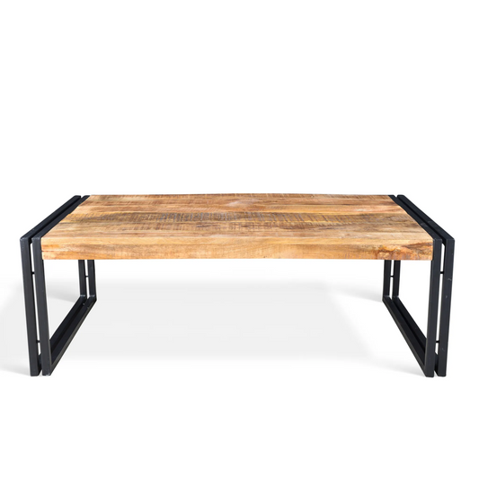 Reclaimed Wood and Matte Black Coffee Table