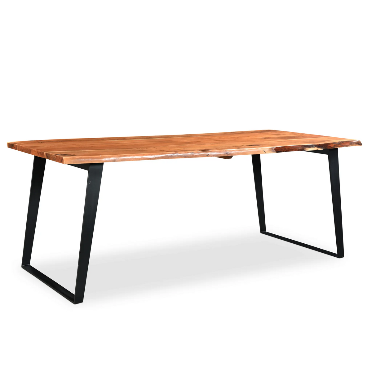 Solid wood live edge dining table — view 3