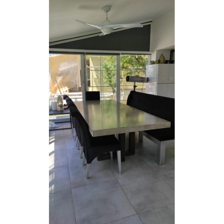 Lightweight Concrete Rectangular Dining Table 43x134 Handcrafted