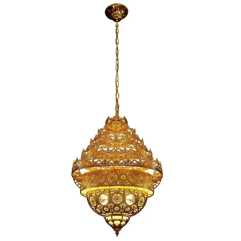 Bohemian Retro Golden Iron Chandelier Luxury Pendant Light