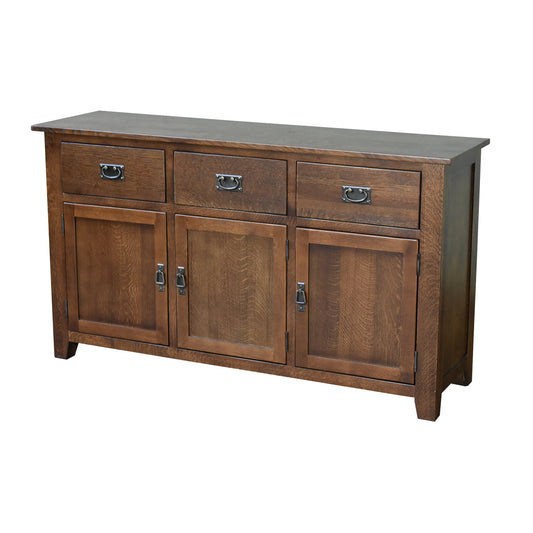 Mission Solid Oak 3 Drawer 3 Door Sideboard - Walnut (AW) - 59