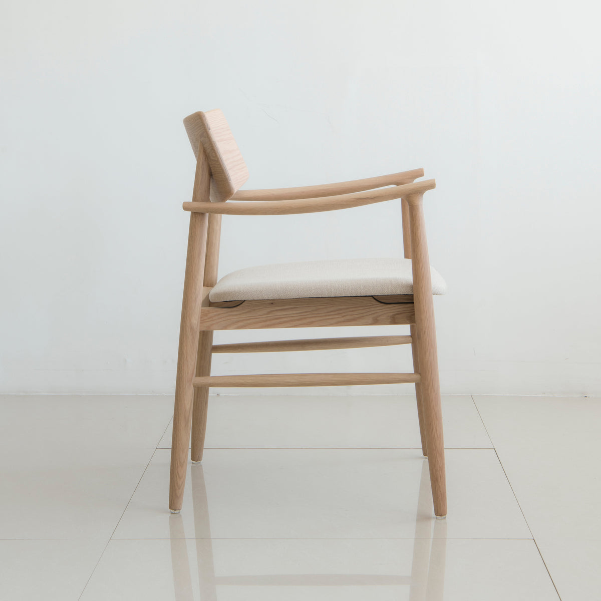 Solid Oak Round Dining Set Four Arm Chairs, oak, view 9