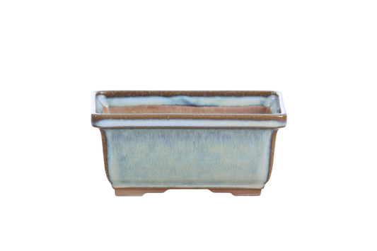 Rectangular ceramic bonsai pot 5 inch Glacier