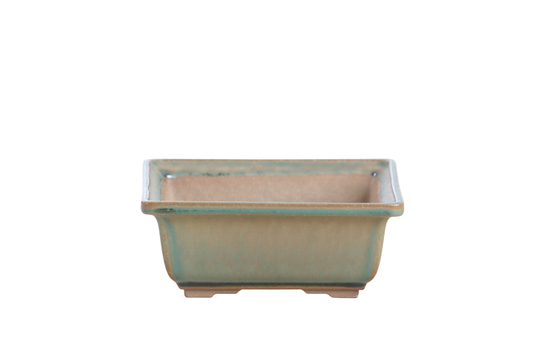 Square ceramic bonsai pot 5.5 inch Speckled Moss