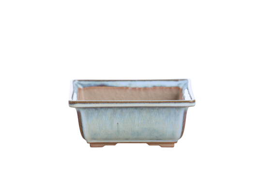 Square ceramic bonsai pot 5.5 inch Glacier