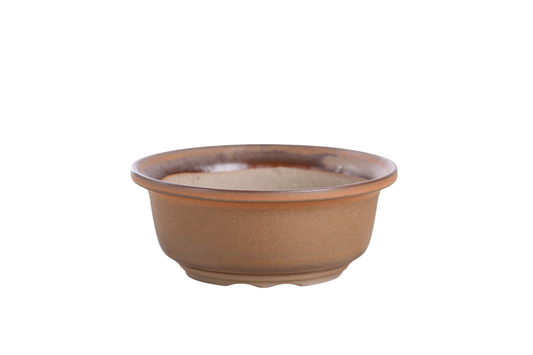 Round ceramic bonsai pot 5.5 inch Deep Stone