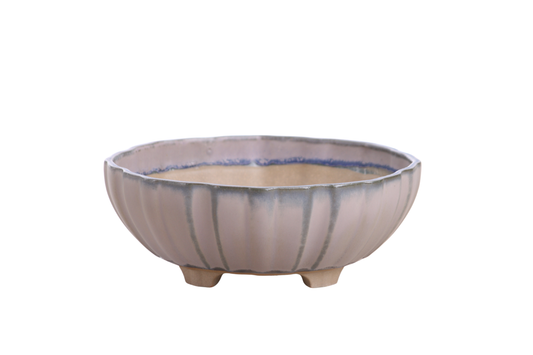 Round ceramic bonsai pot 7 inch Ocean — Lily Sculpted