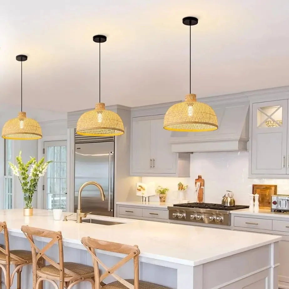 Bellflower Handwoven Bamboo Pendant Light