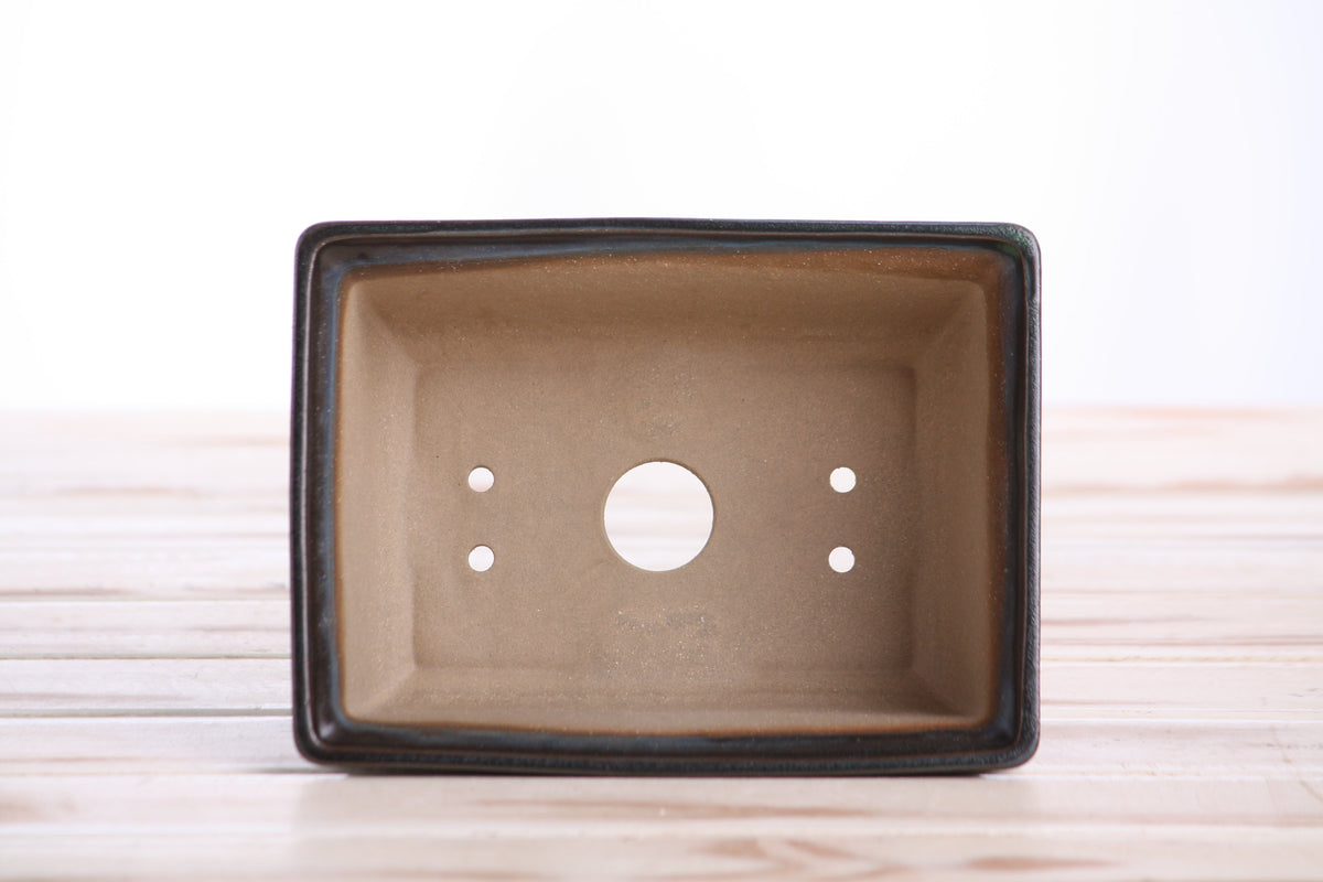 Rectangular ceramic bonsai pot 6 inch Avocado — view 5