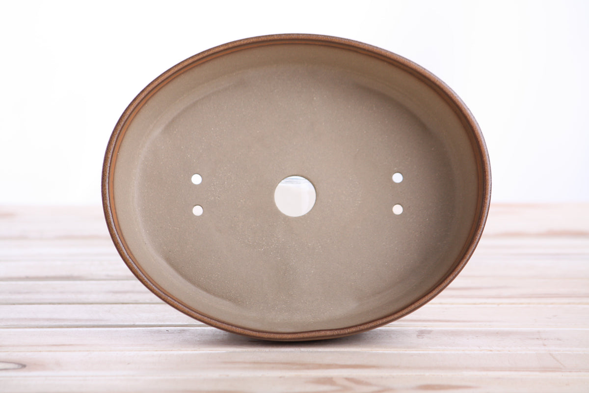 Oval ceramic bonsai pot 8 inch Deep Stone — view 5