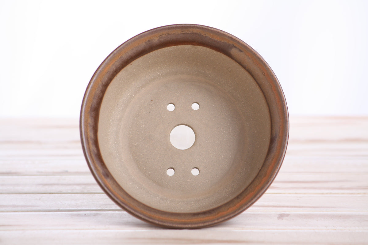 Round ceramic bonsai pot 5.5 inch Deep Stone — view 5