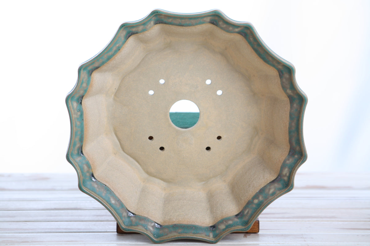 Ceramic bonsai pot 10 inch Speckled Moss — view 5