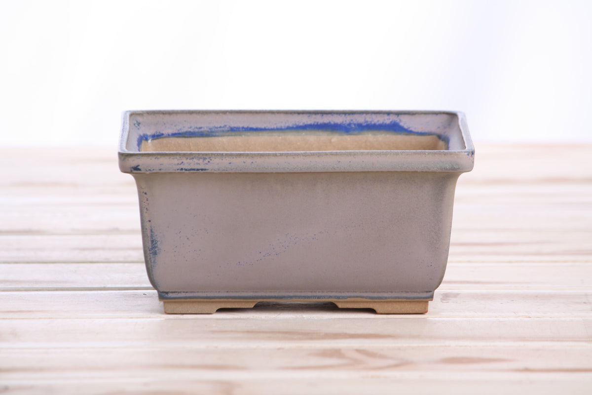 Rectangular ceramic bonsai pot 6 inch Ocean — view 2