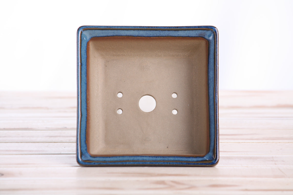 Square ceramic bonsai pot 5.5 inch Peacock 2025 — view 5