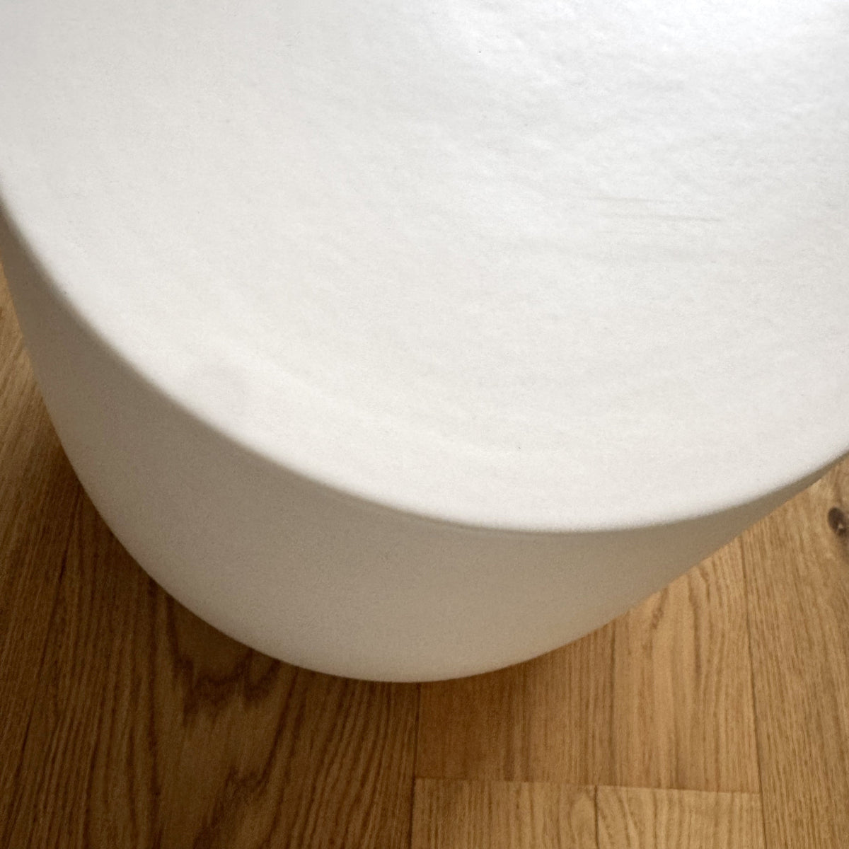 Large Ceramic Side Table DRUM | Off-White