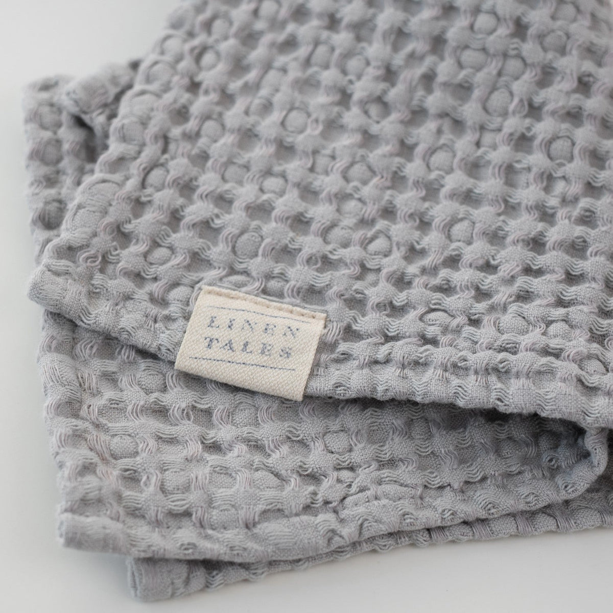 Light Grey Linen & Cotton Honeycomb Waffle Towel Set — view 6