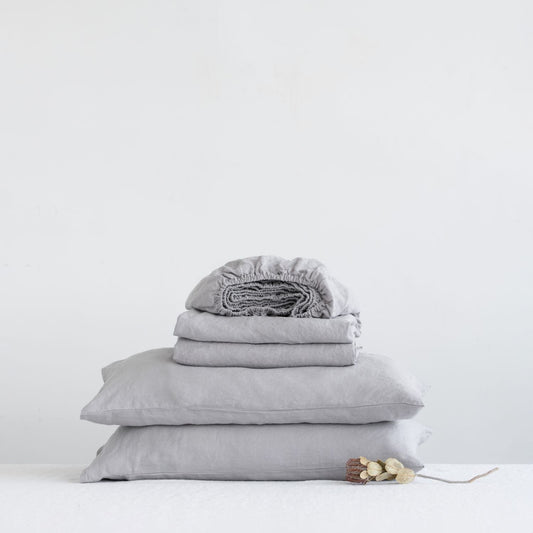 Light Grey Linen Sheet Set