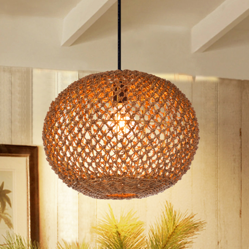 Wabi Sabi Natural Jute Pendant Light